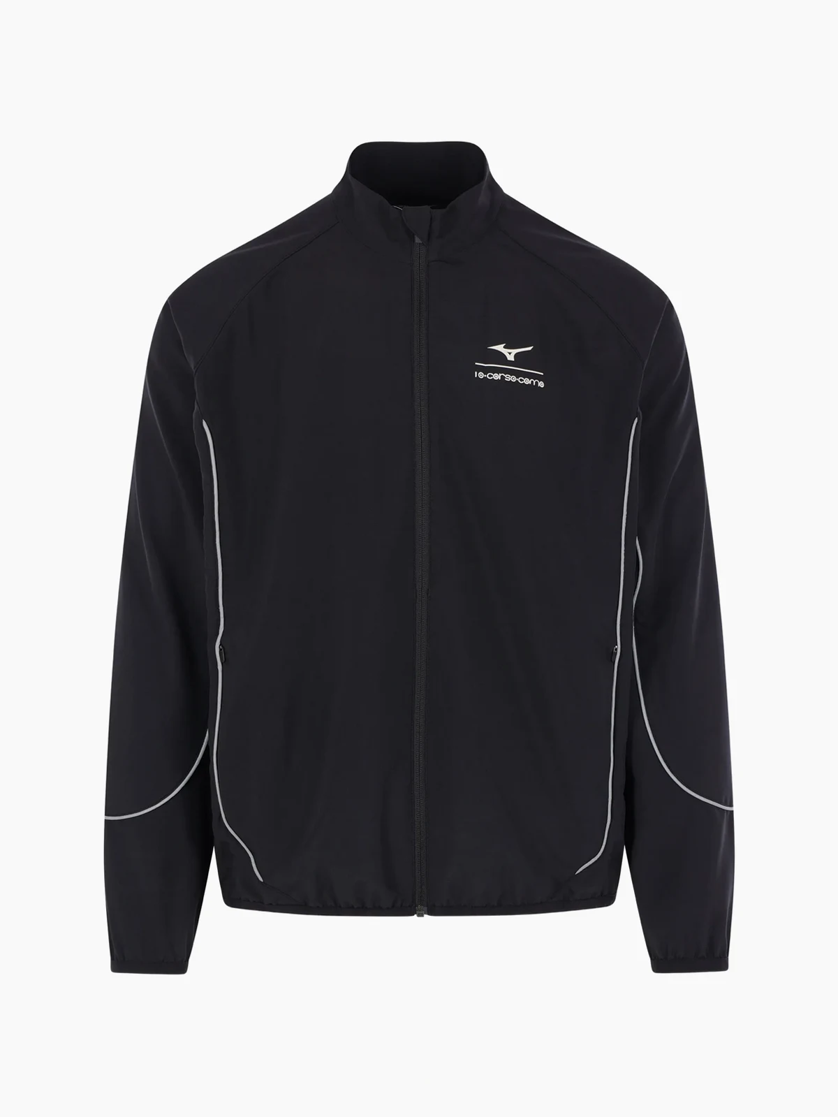 reflective piping zip track jacket