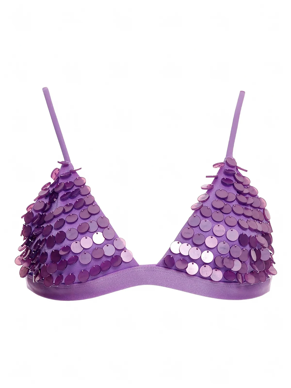 Lisa sequin-embellished triangle bikini top