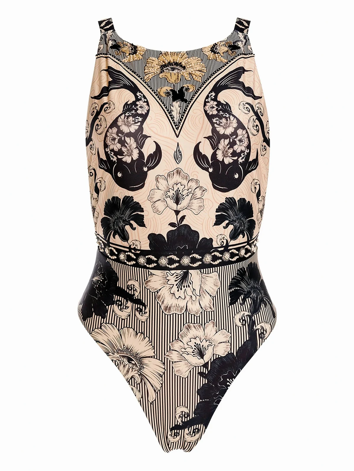 floral-print swimsuit