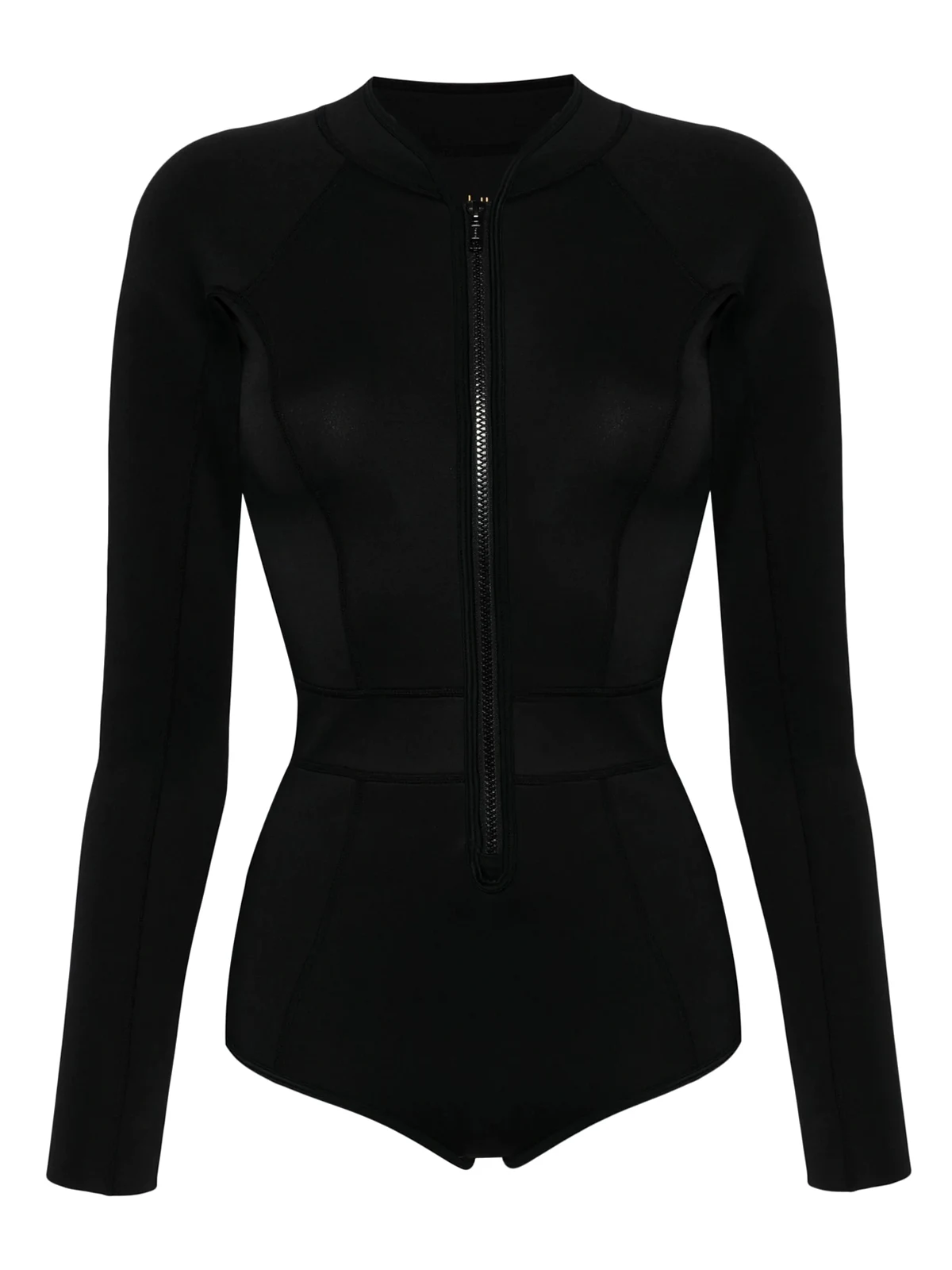 zip-up long-sleeved swimsuit