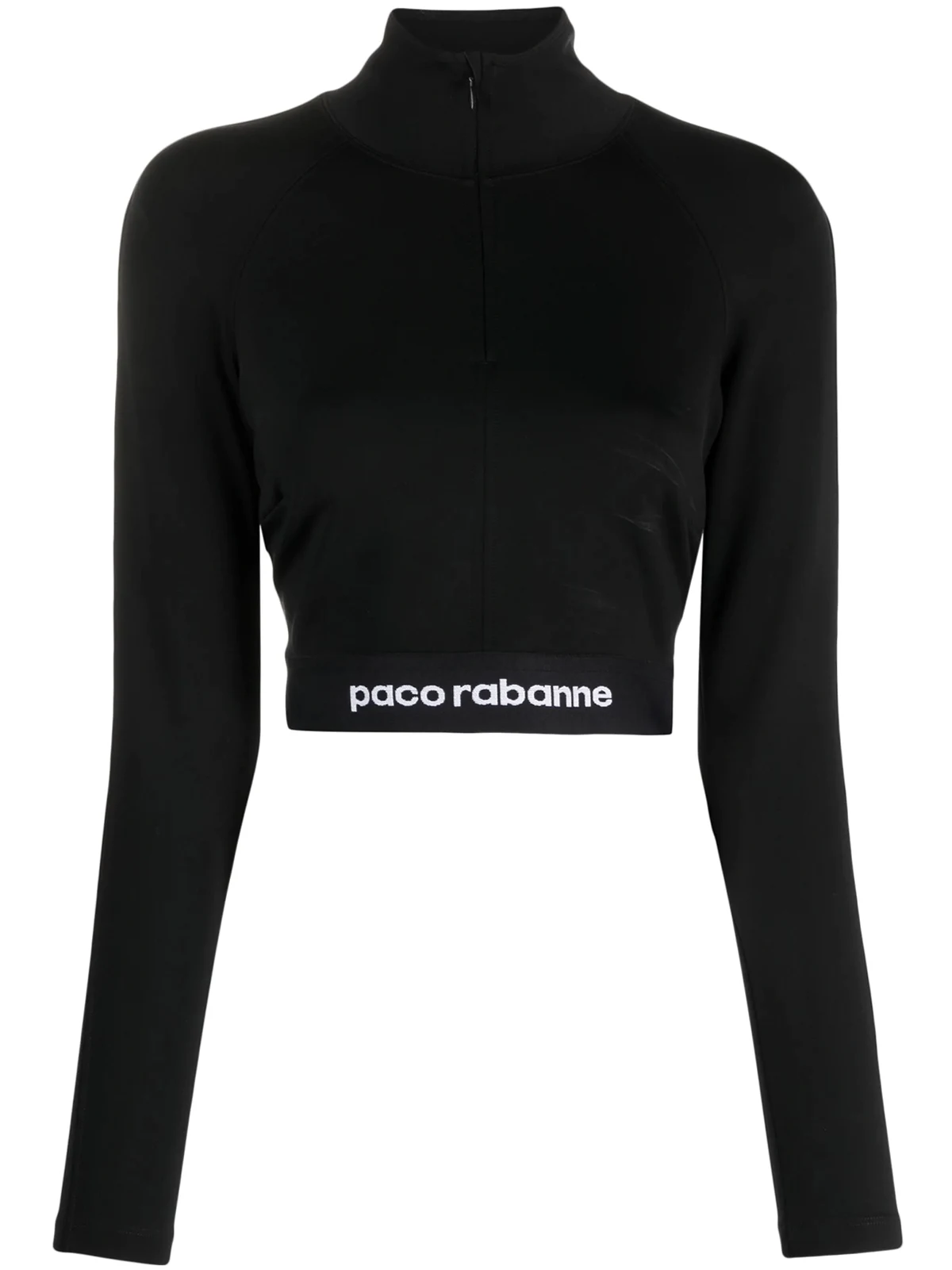 logo-underband half-zip crop top