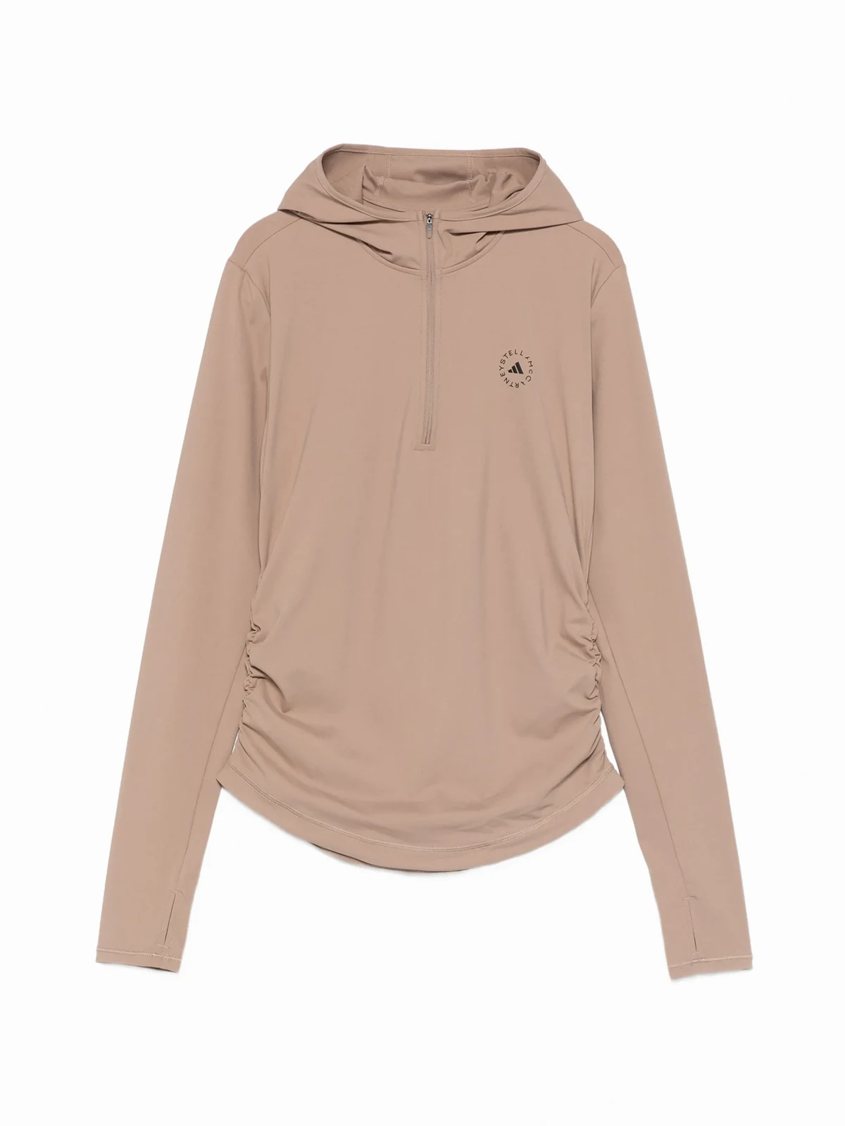 hooded ruched hoodie