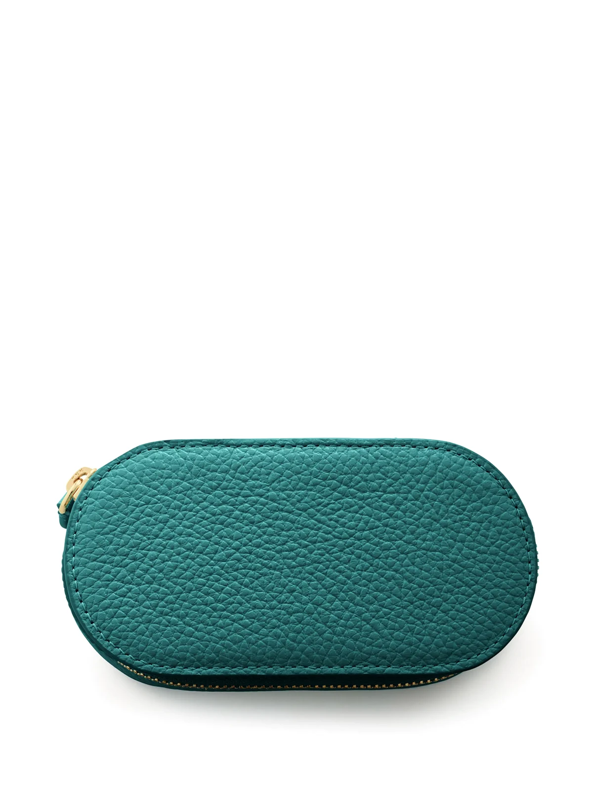 oval pebbled-leather jewellery box