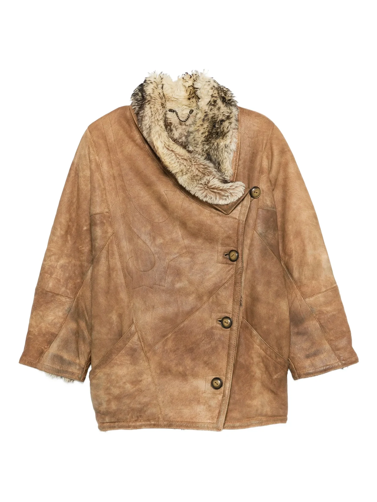 1980s Mantel mit Pelzbesatz