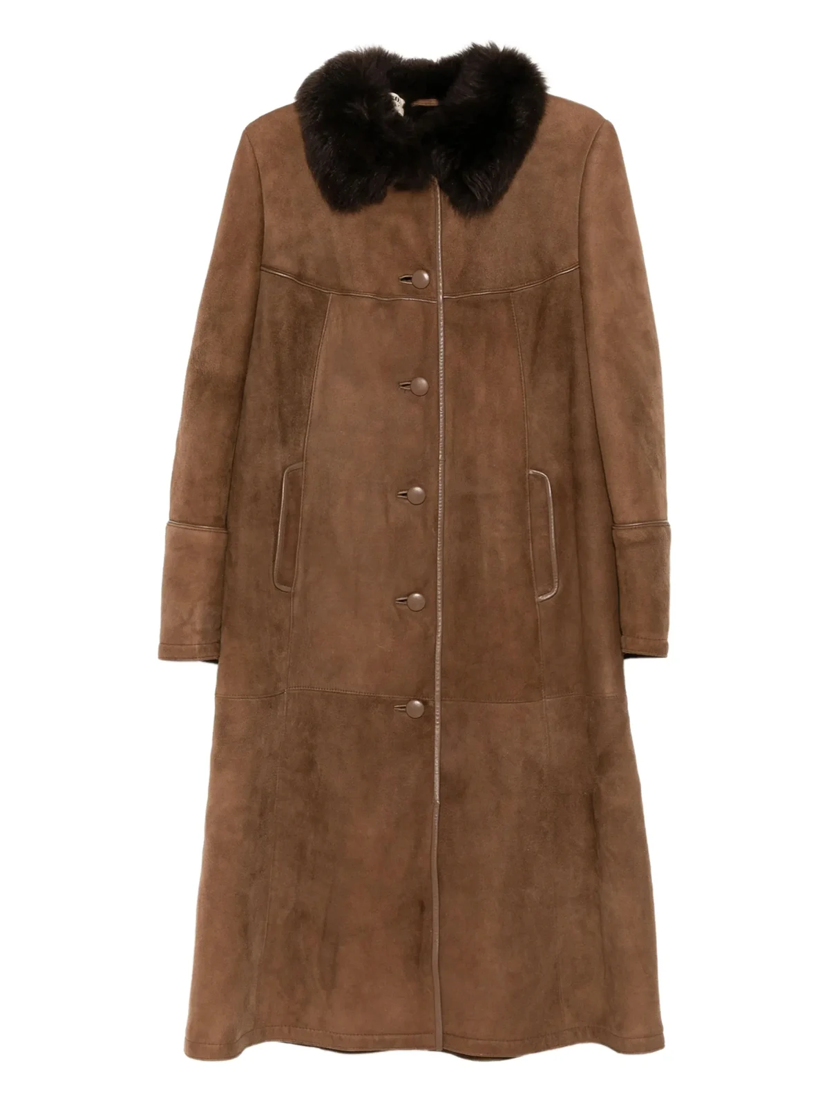 1990s Mantel mit Faux-Fur-Kragen