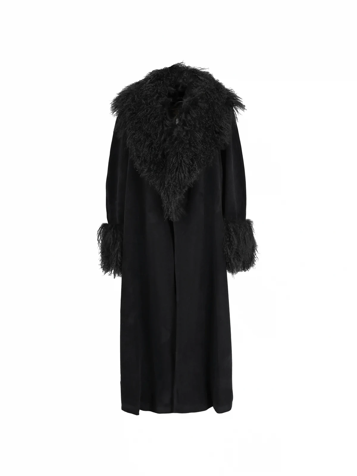 fur-trim wool coat