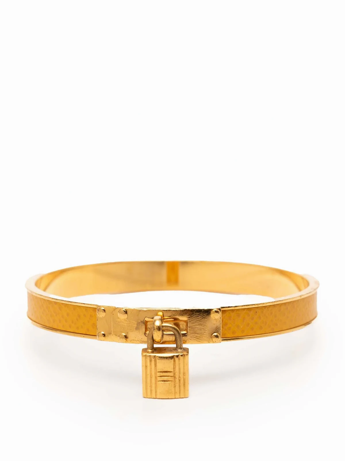 2000-2020 Gold Plated Epsom Kelly Cadena Lock Bangle Bracelet costume bracelet