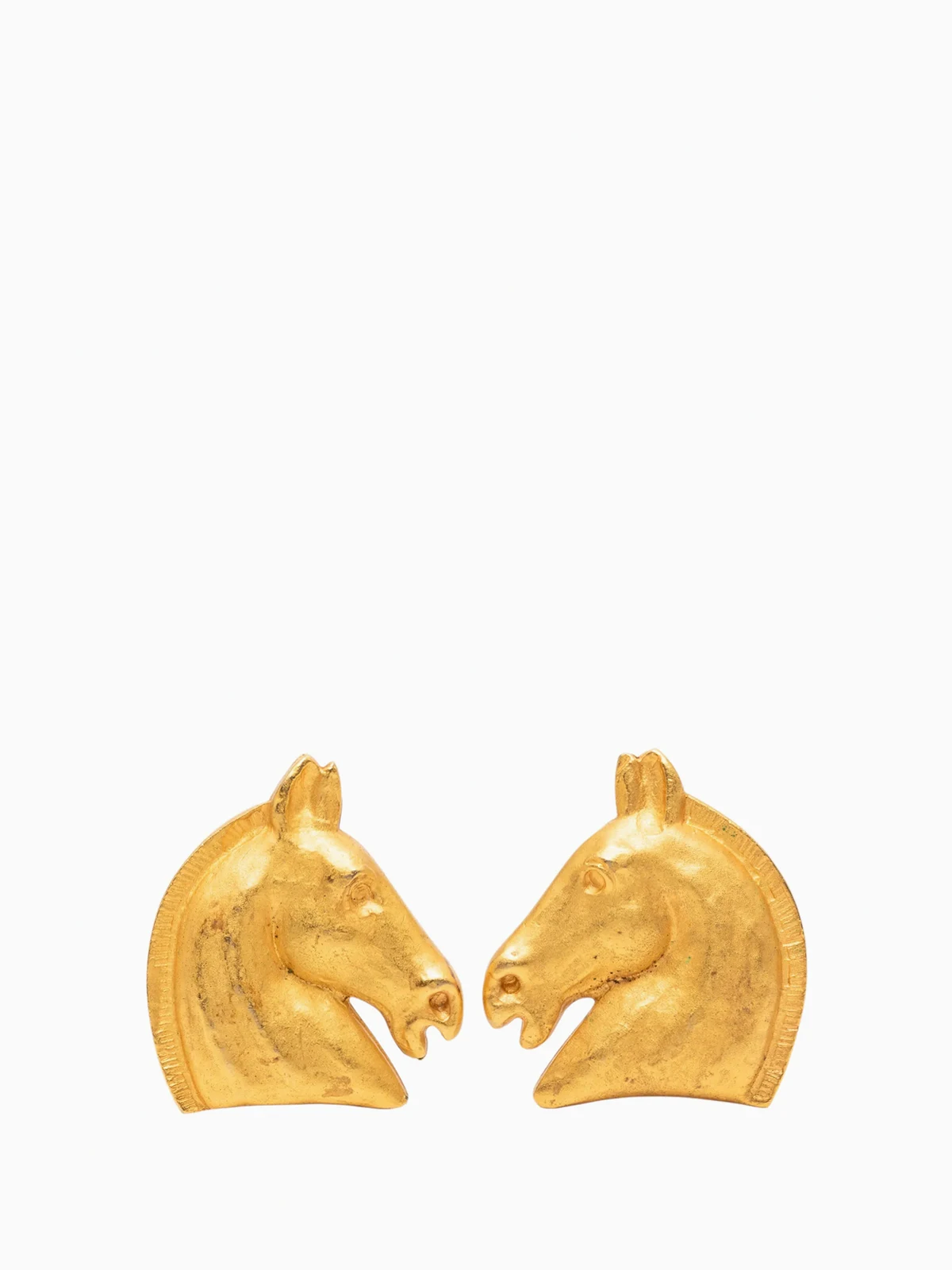 1990-2020 Gold Plated Bijouterie Fantaisie Horse Head Clip On Earrings costume earrings