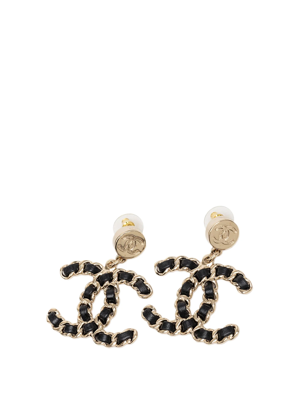 2025 vergoldete CC Ohrstecker mit Leder