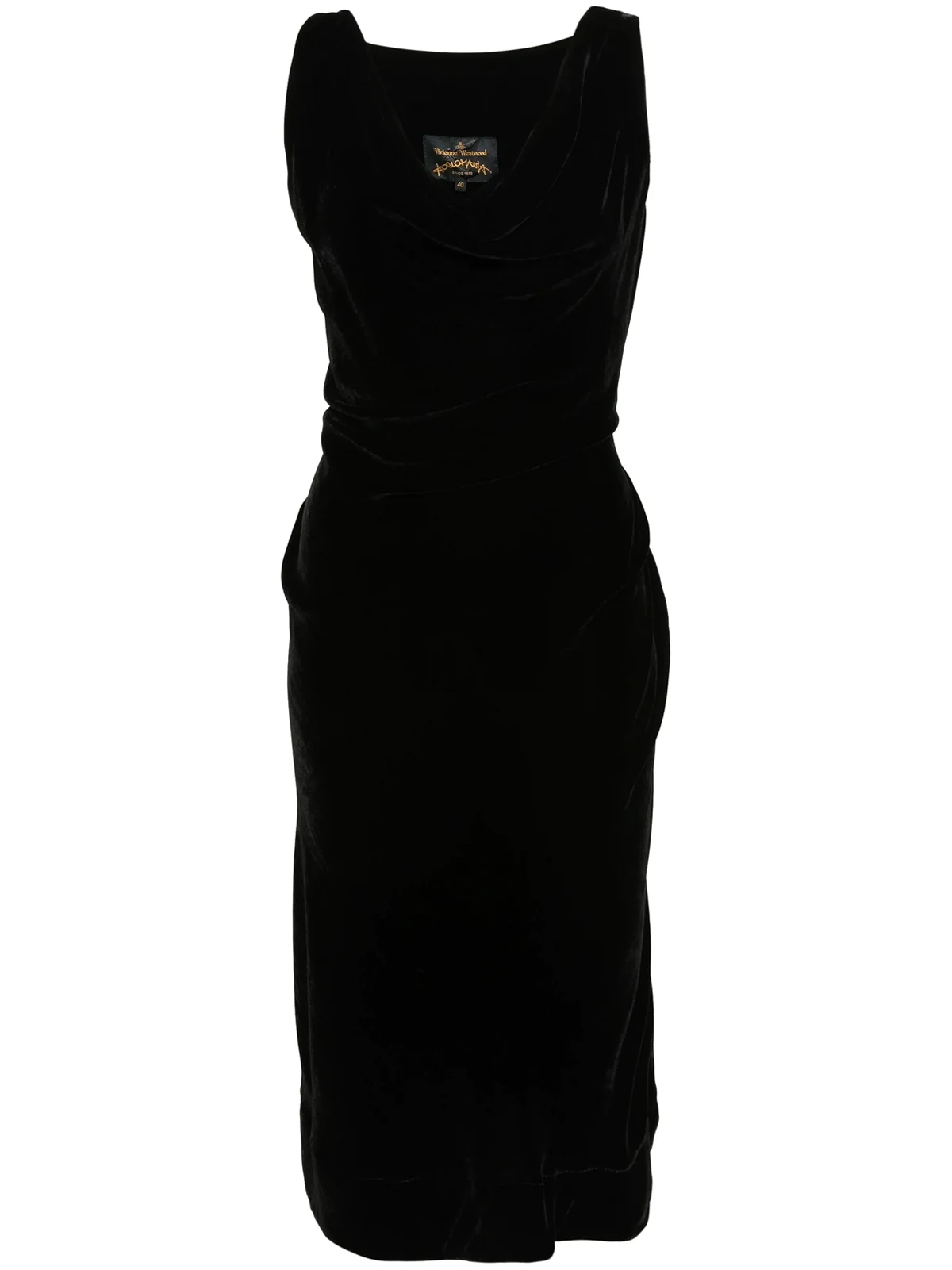 1990s cowl-neck velvet dress