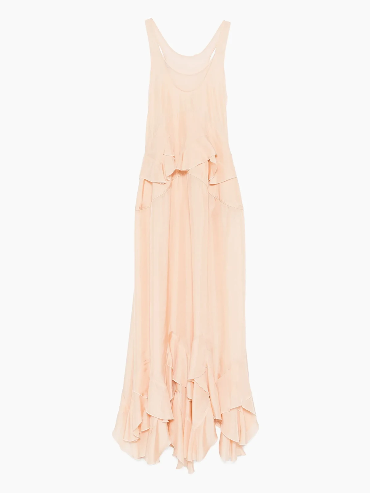 ruffled silk gown