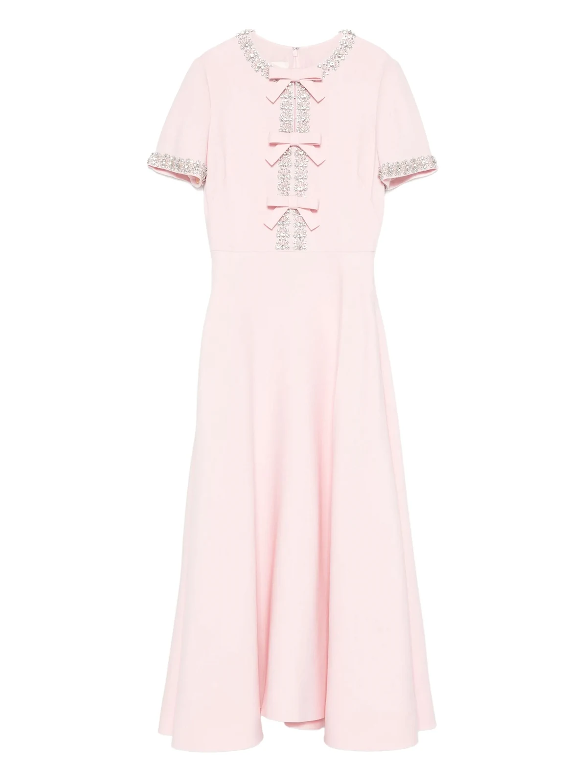 crystal-embellished bow-detailing dress