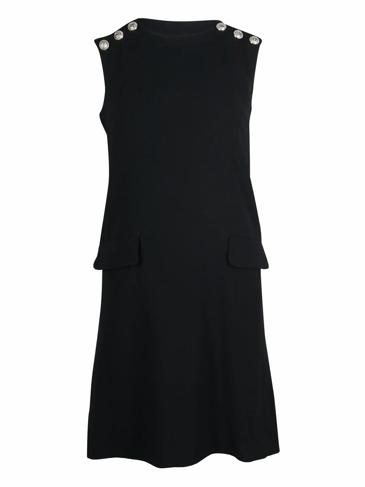 button-detail flap-pocket dress