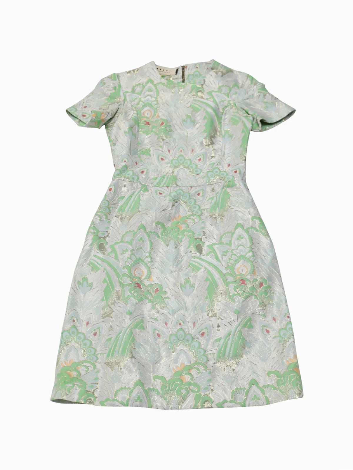 2012 Minikleid aus Brokat mit kurzen Ärmeln