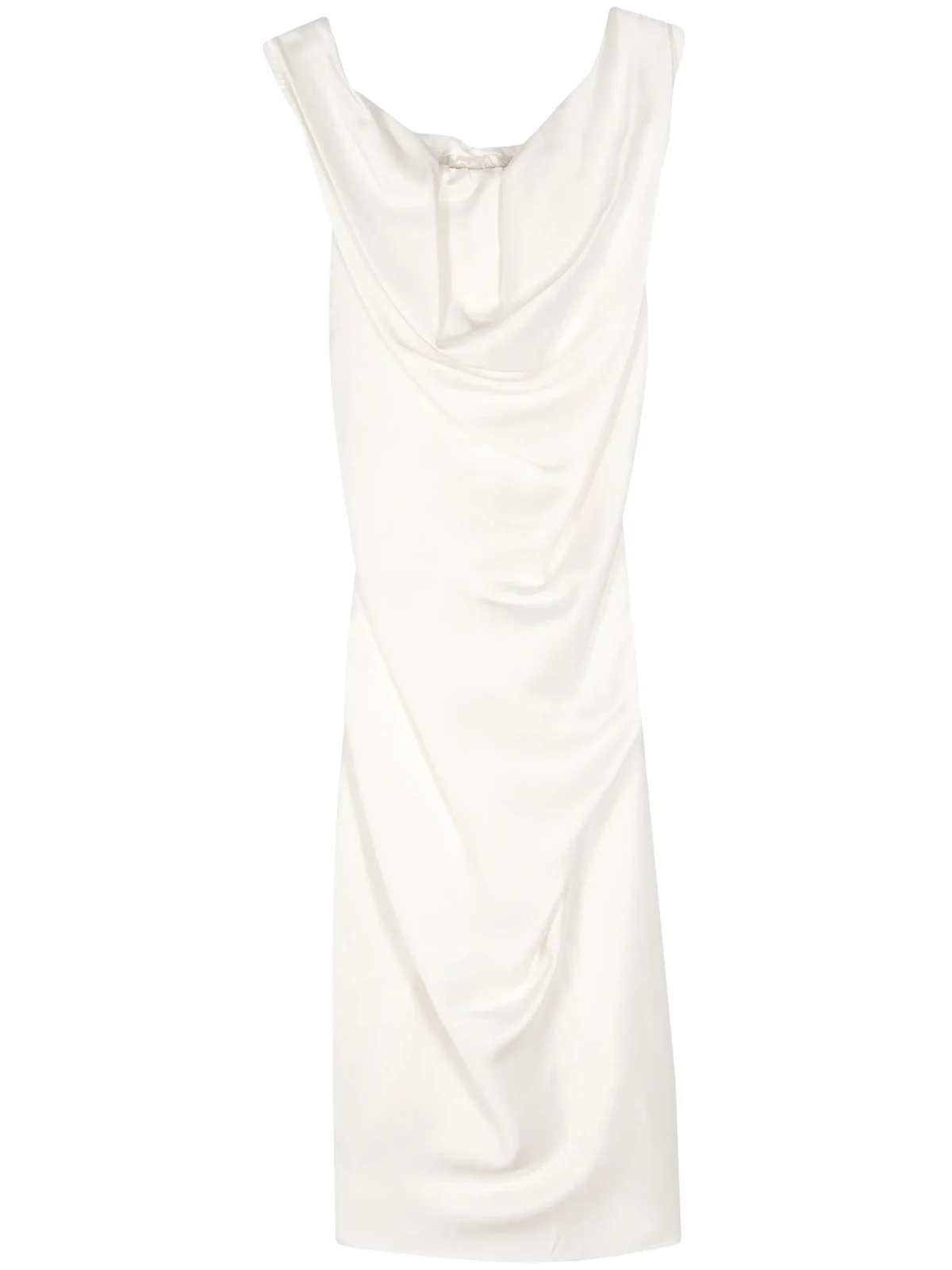 2010s crepe draped midi dress