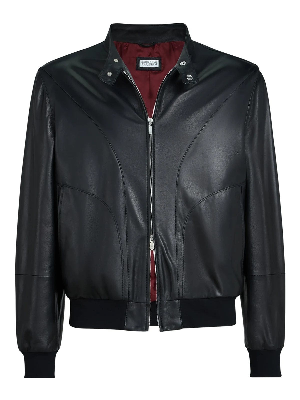 Lederjacke mit Reißverschluss