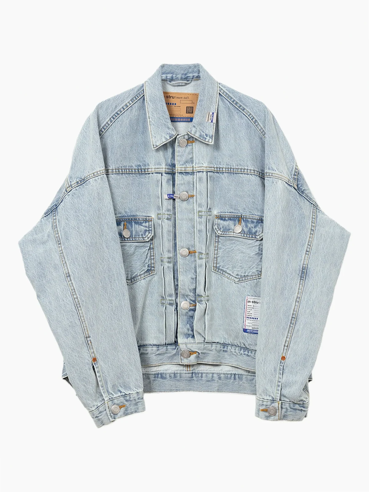 Jeansjacke mit Logo-Print