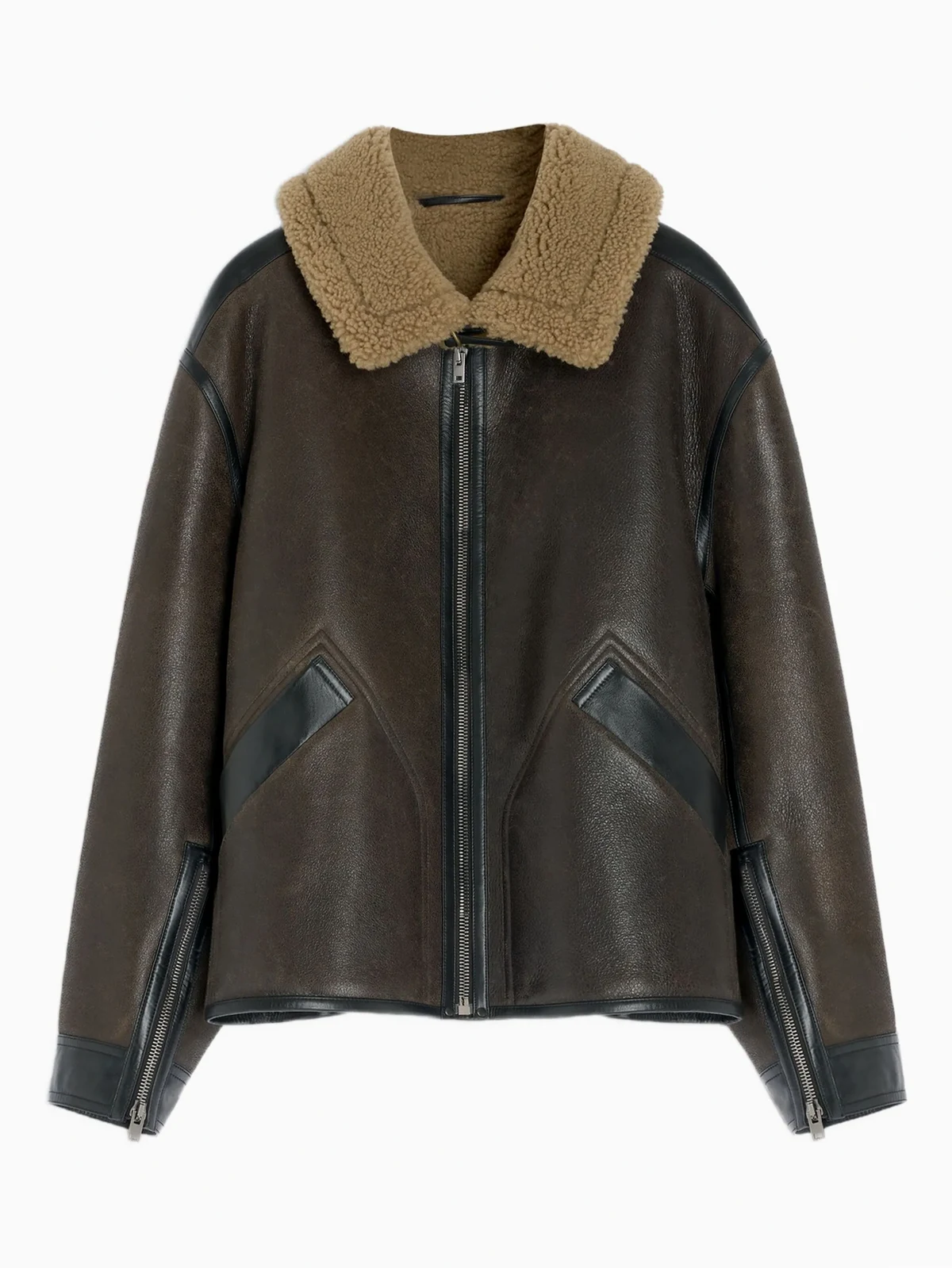 Jacke mit Shearling-Besatz