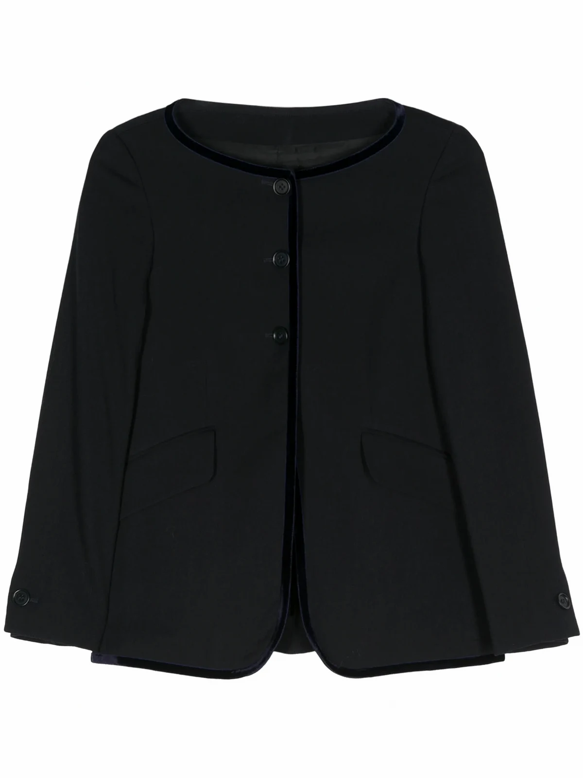 1990s velvet-trim textured blazer