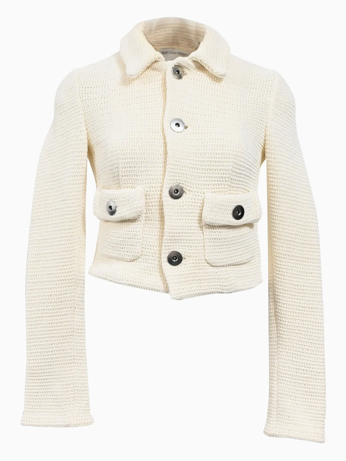 knitted button-down jacket