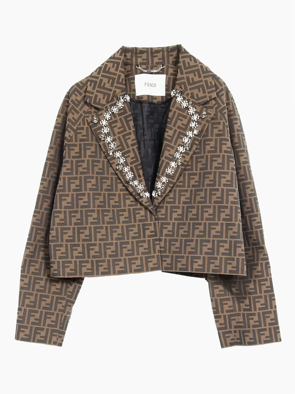 zucca-pattern crystal-embellished jacket