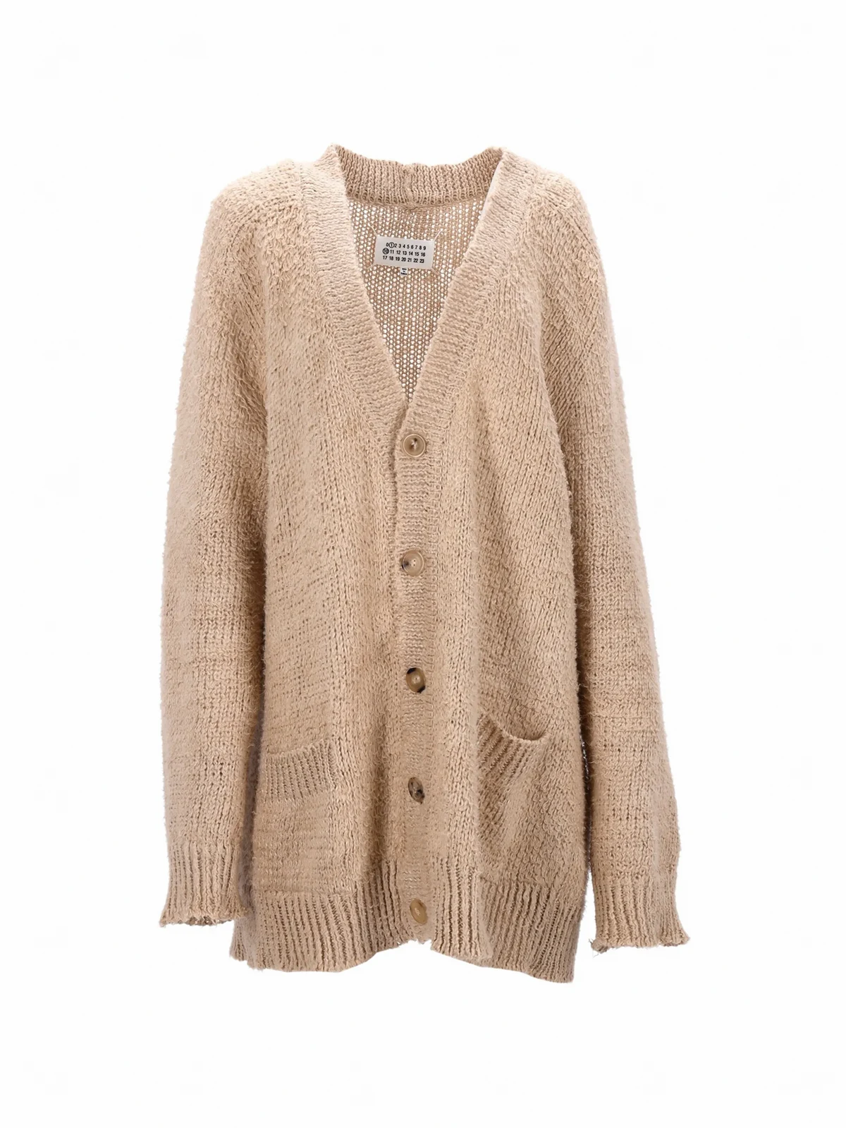 brushed V-neck cardigan