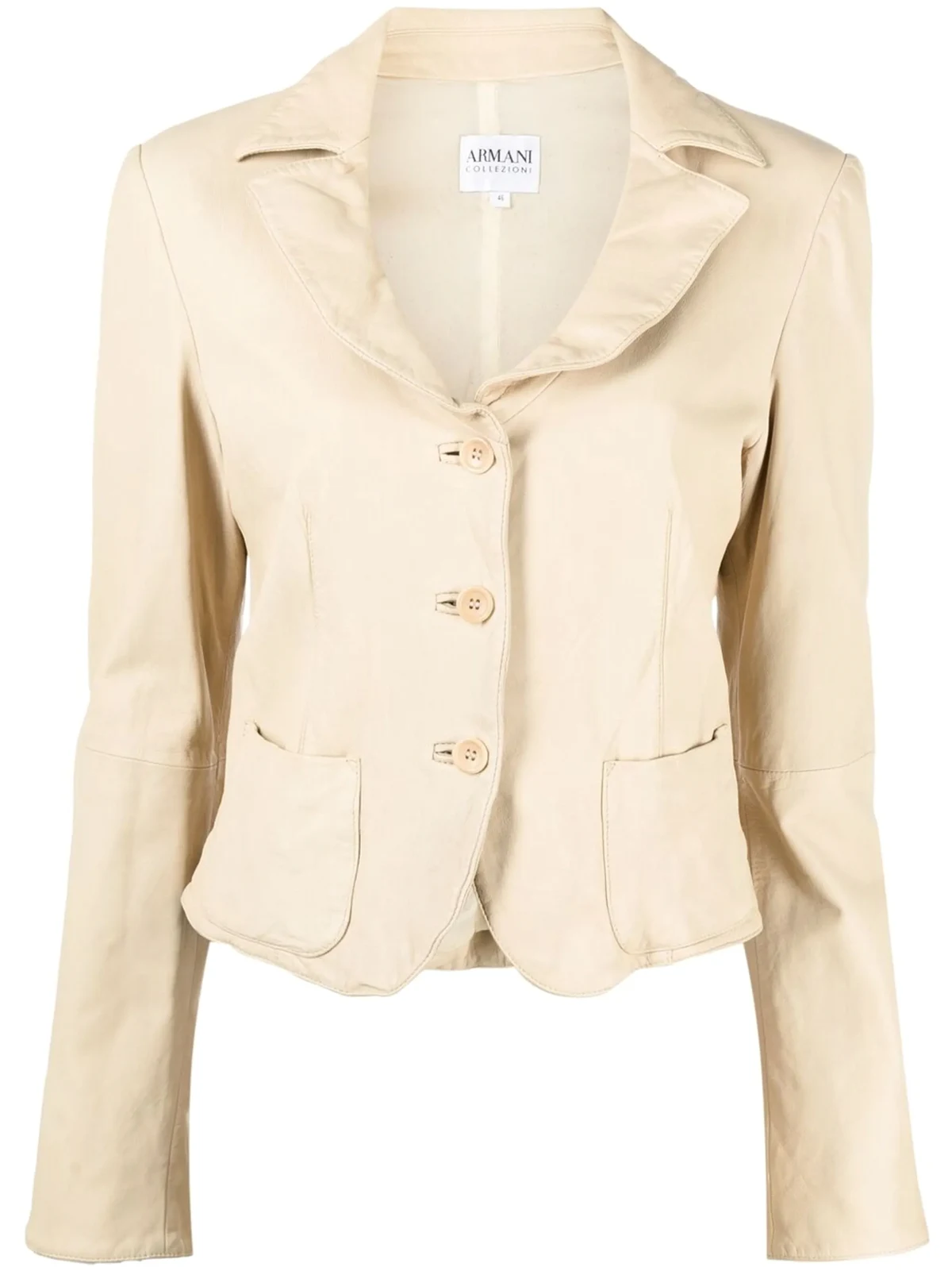 2000s notched lapels leather jacket