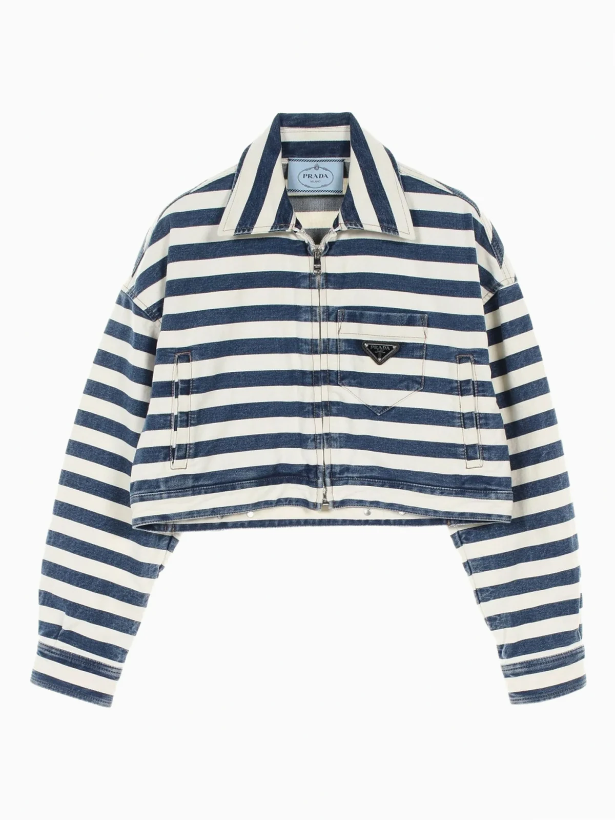 2010 gestreifte Jeansjacke