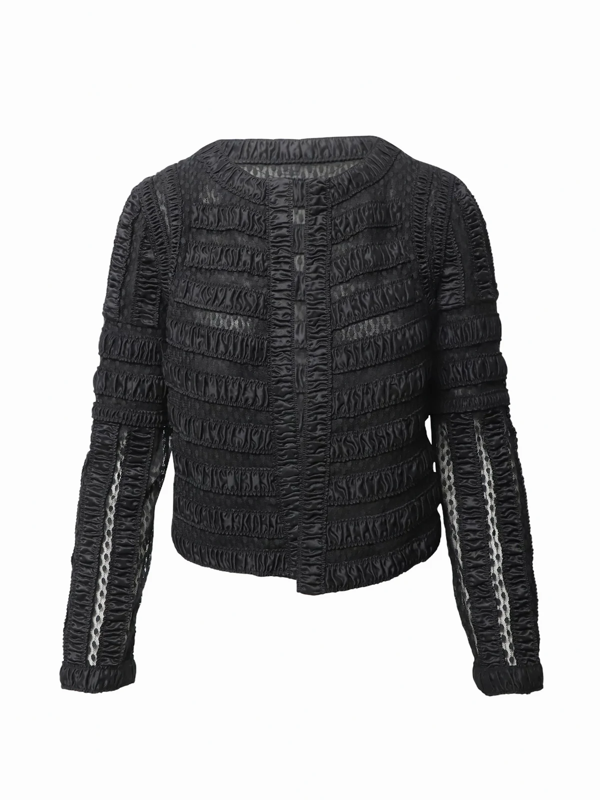 Geraffte Cropped-Jacke