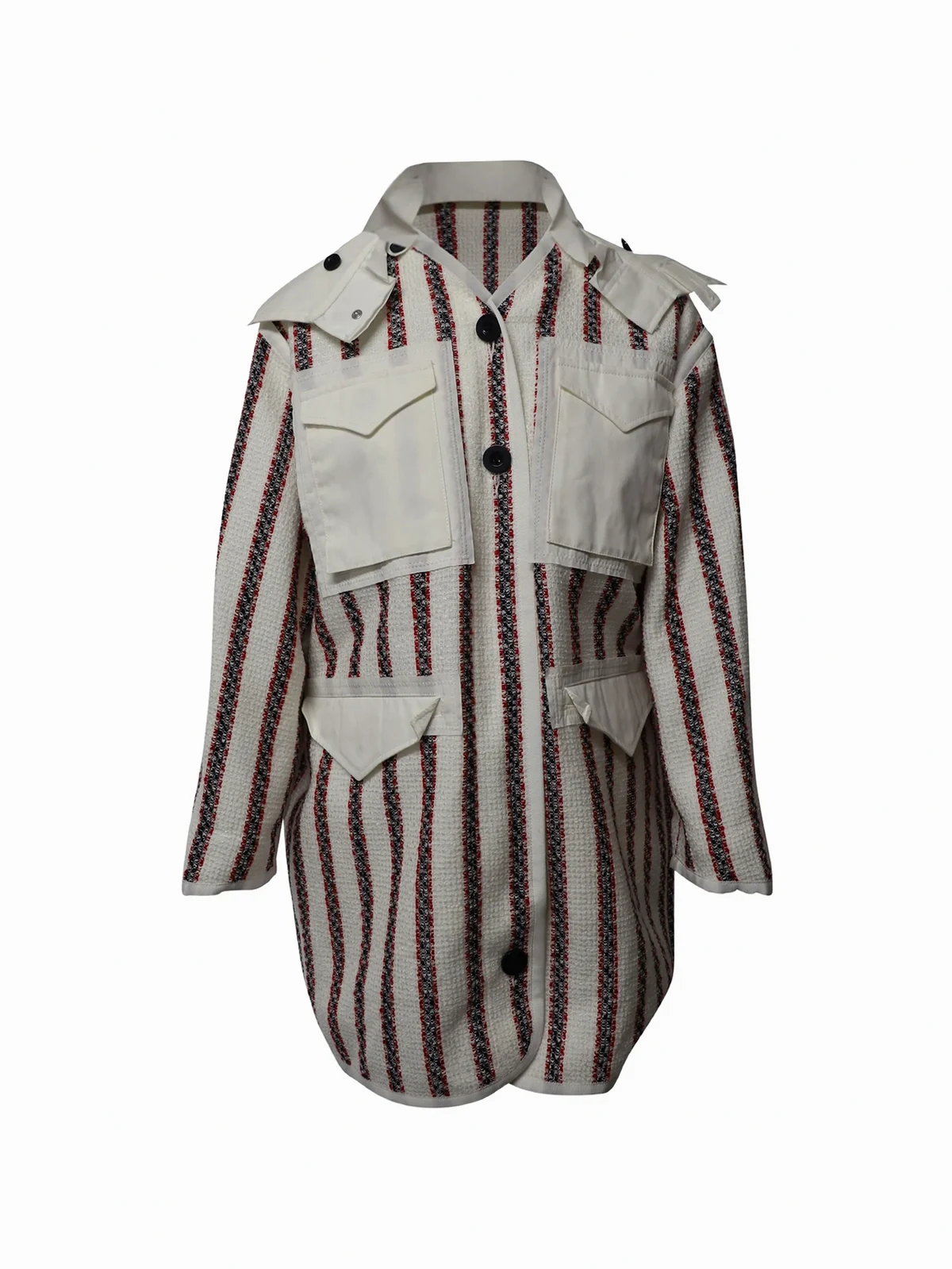 Gestreifte Jacke mit Tasche