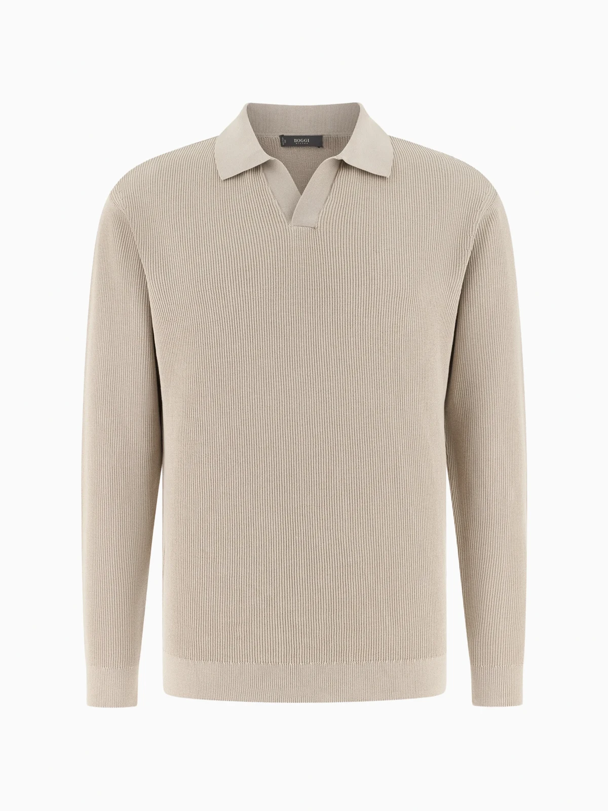 open-neck ribbed sweater