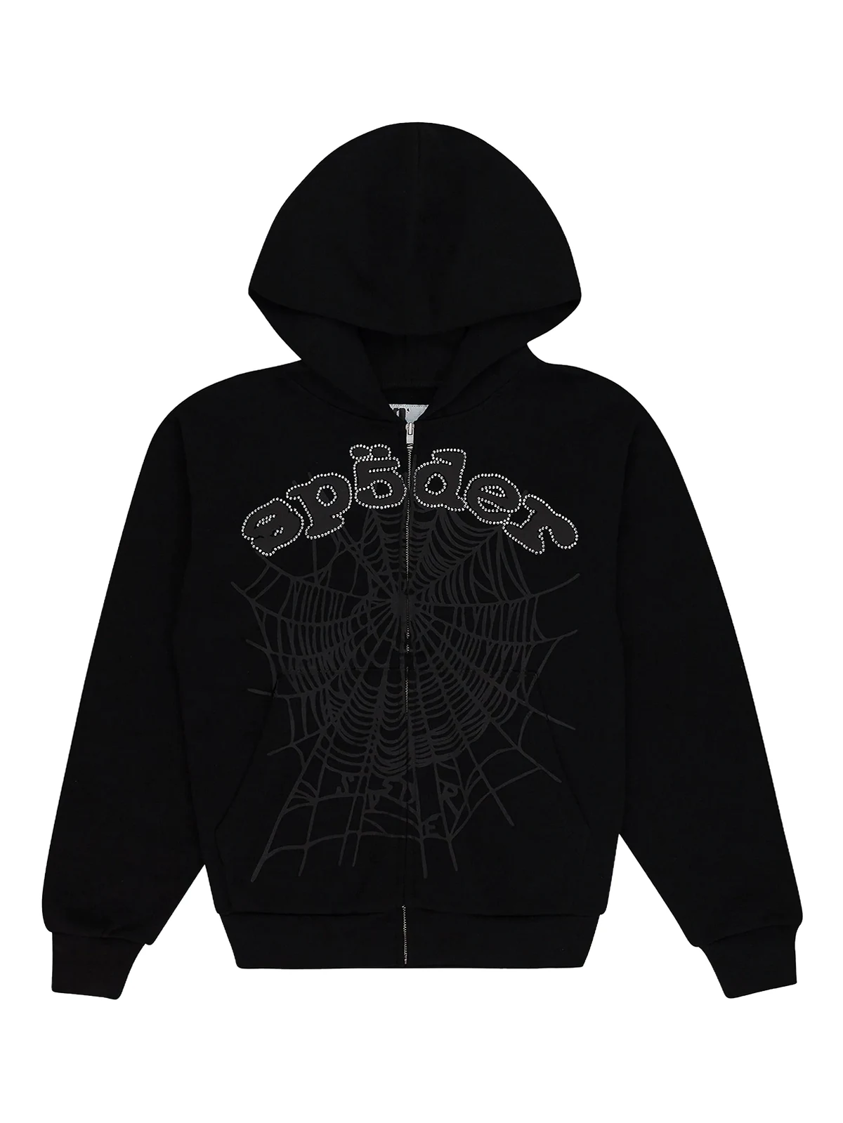 OG Web V2 Rhinestone zip-up hoodie