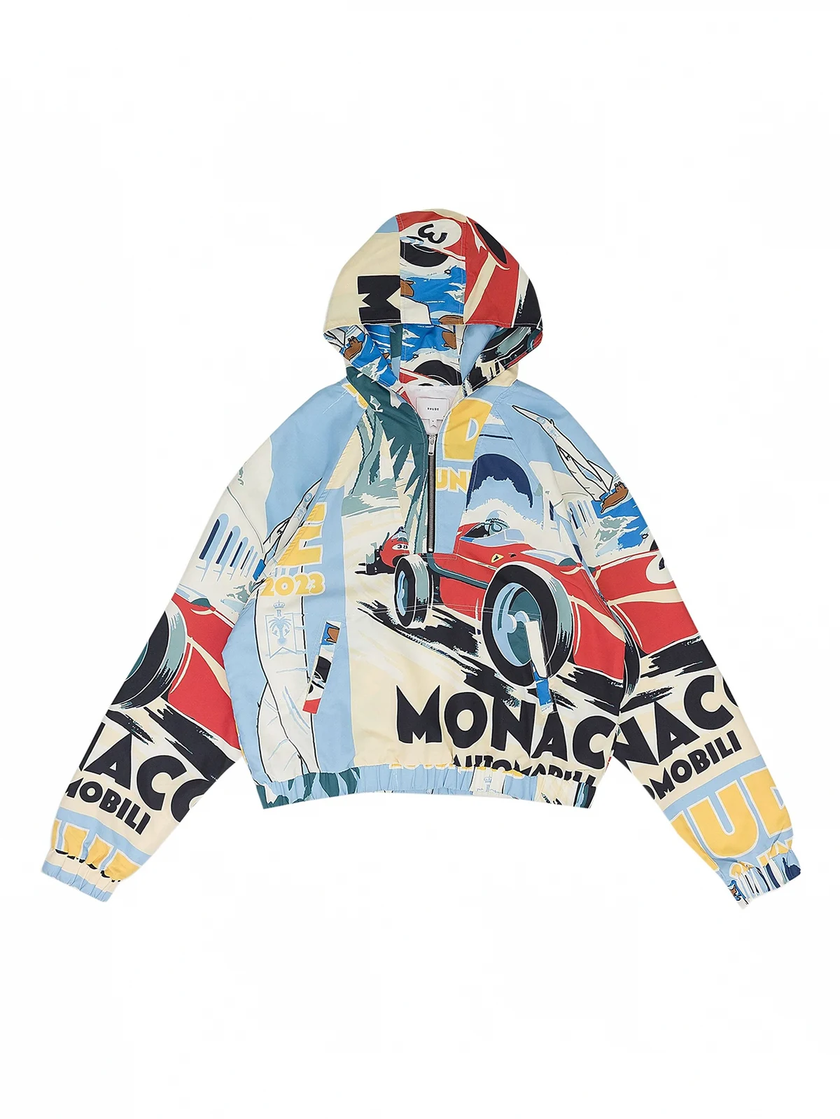 Monaco Sport quarter-zip printed hoodie