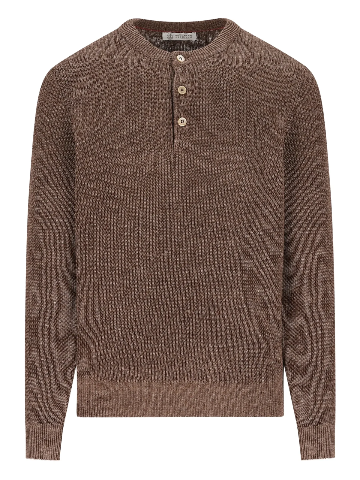 button-placket ribbed sweater