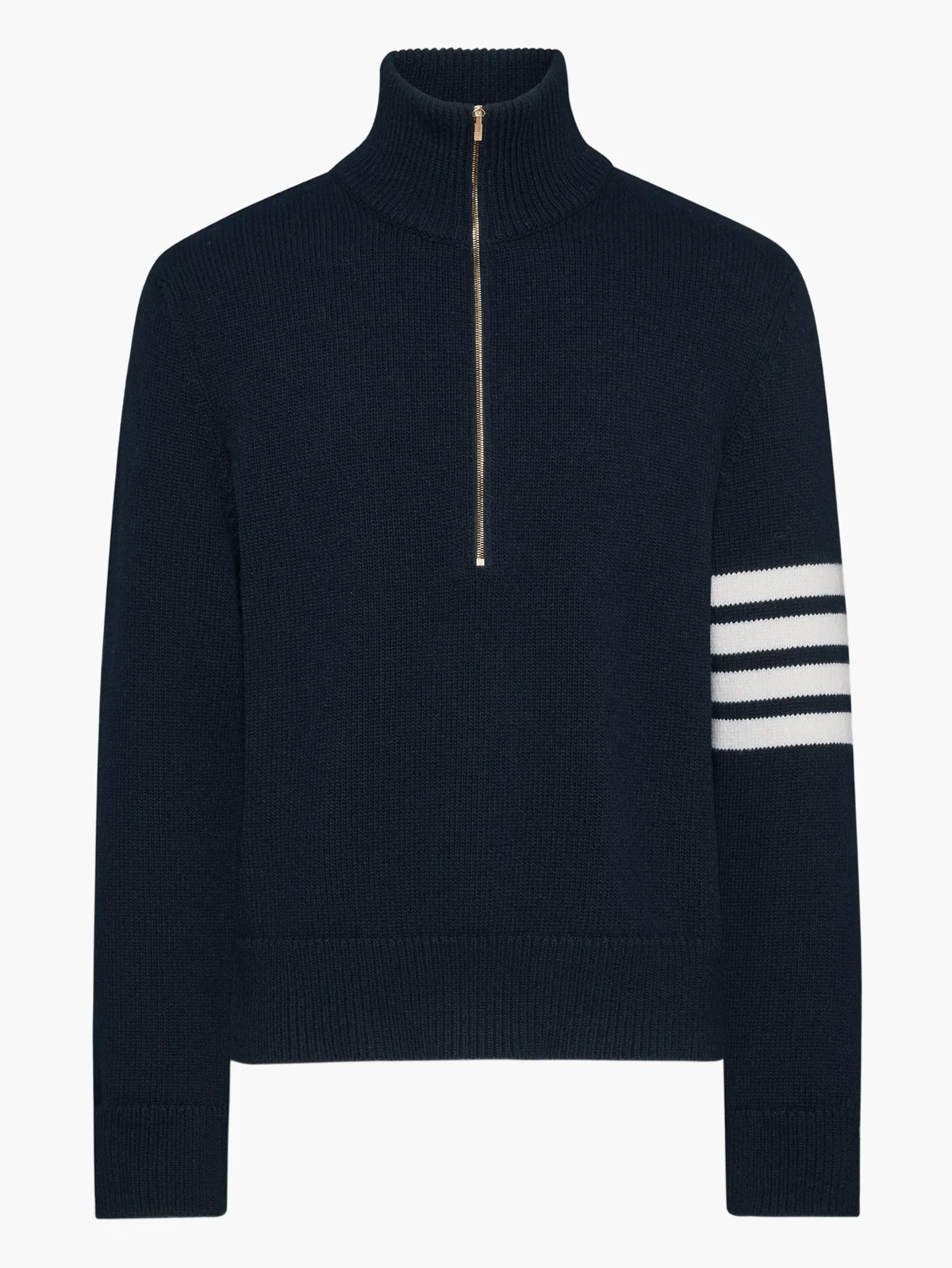 4-Bar funnel-neck wool sweater