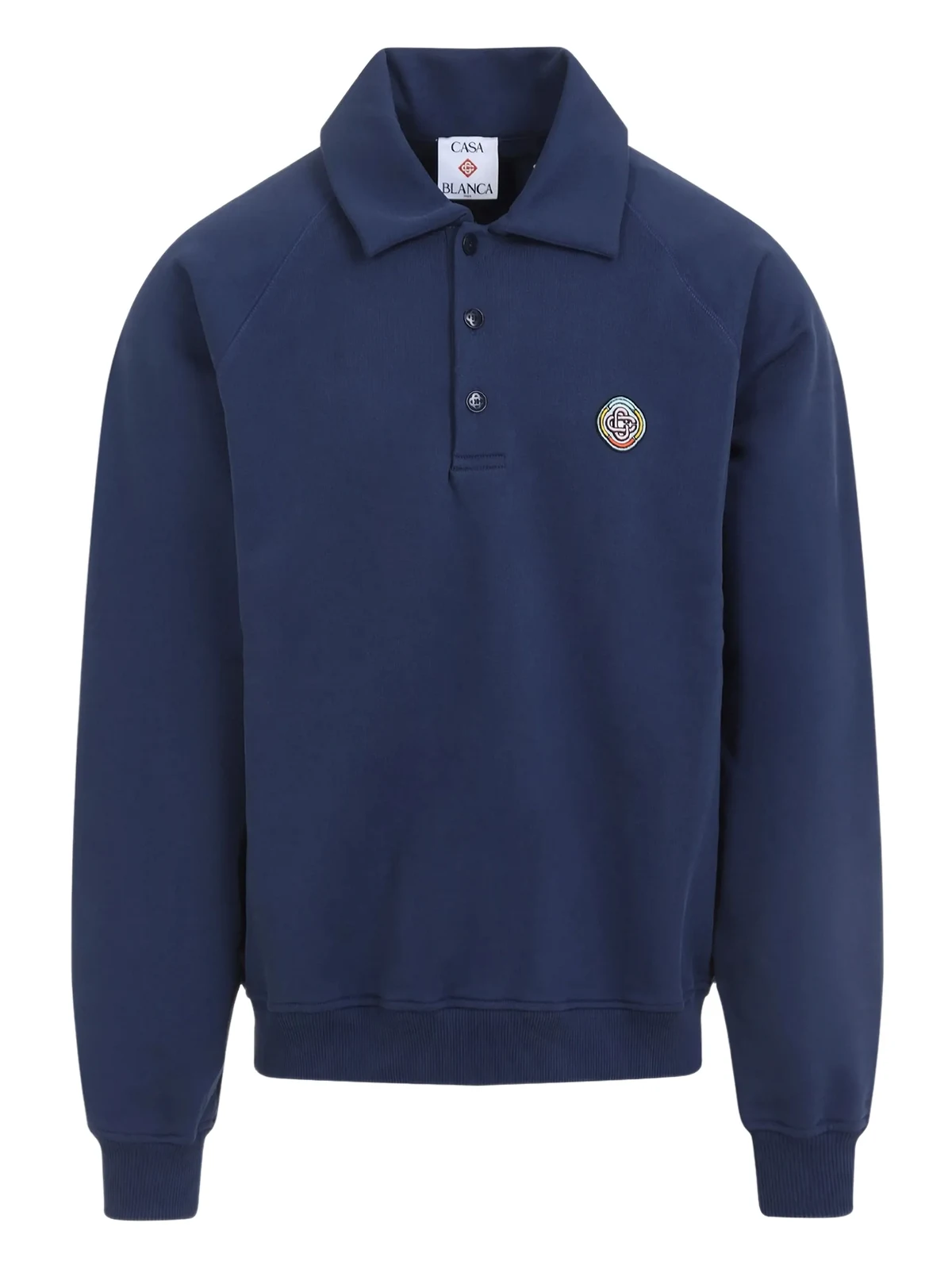 Besticktes Sweatshirt mit Polokragen