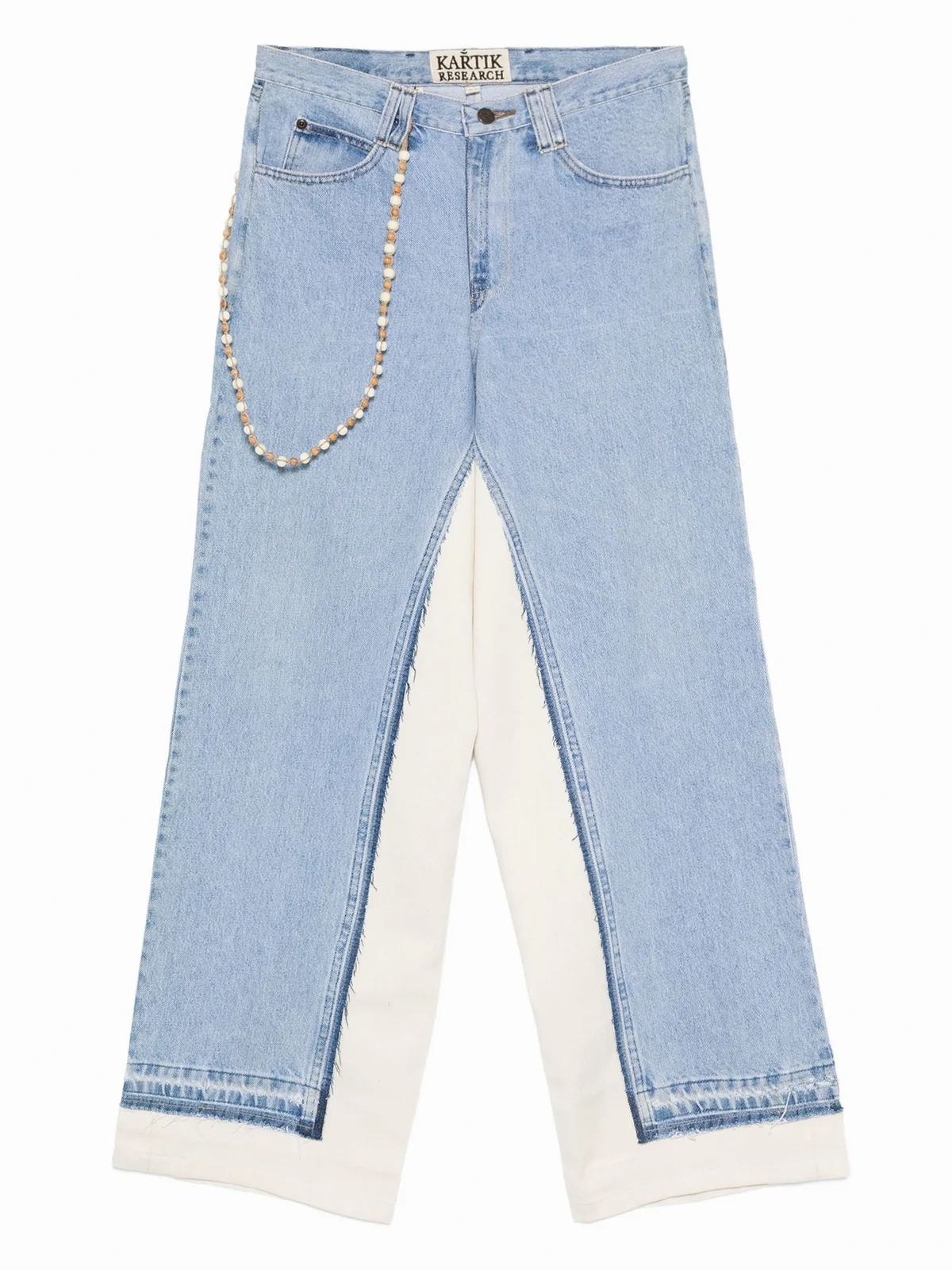Jeans mit perlenverzierten Einsätzen