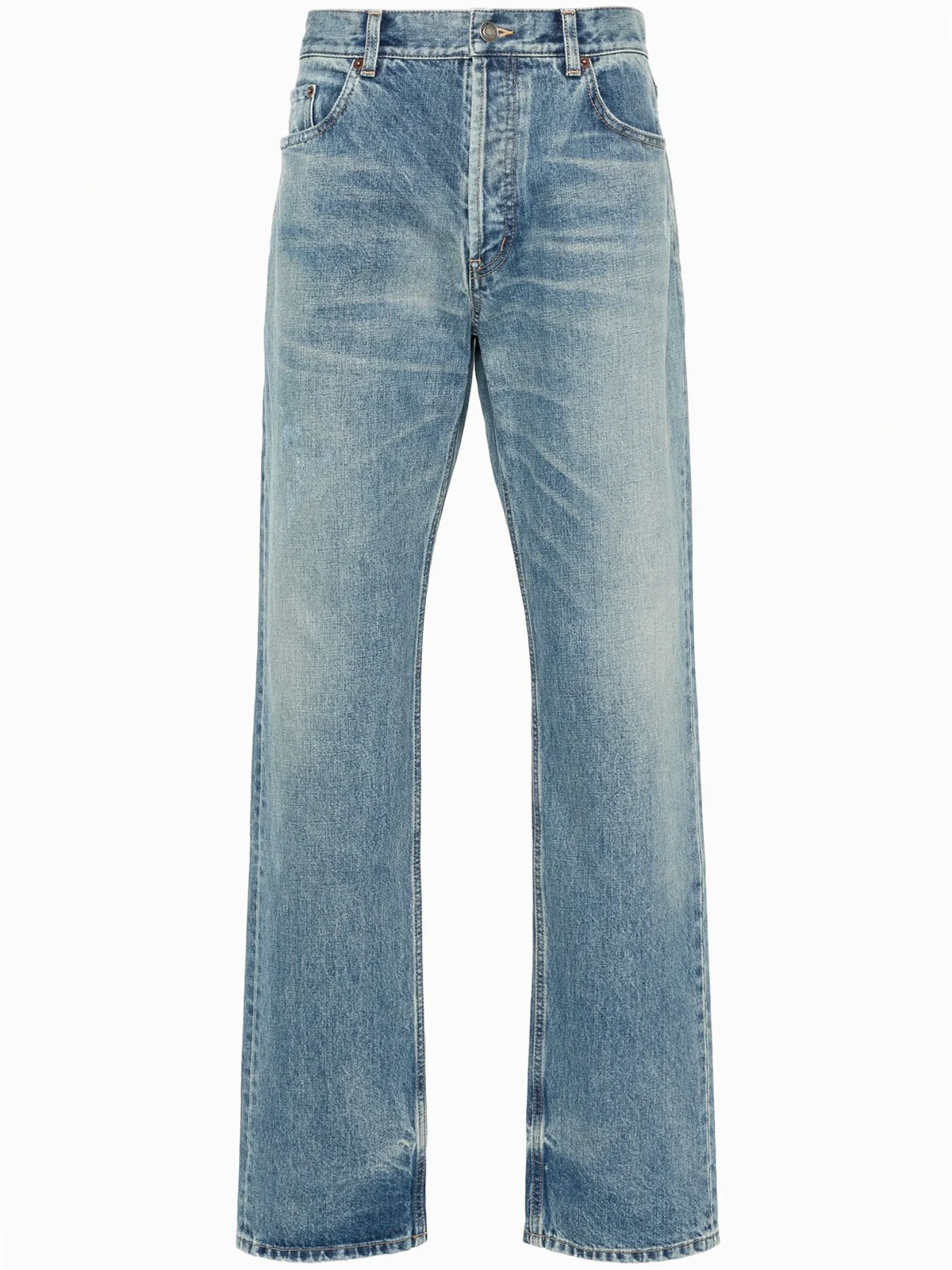 Gerade Distressed-Jeans mit Stone-Wash-Effekt