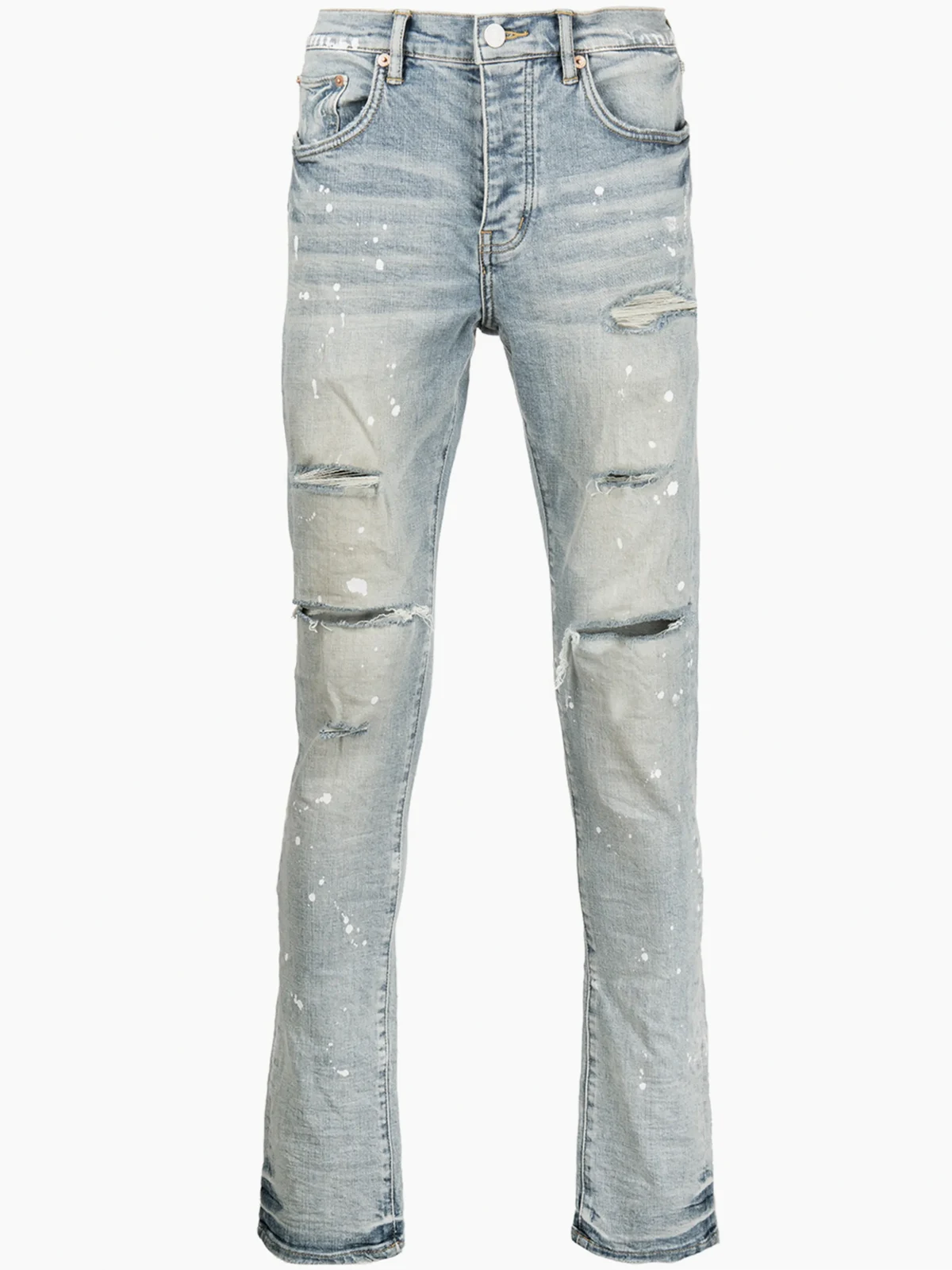 P001 paint splatter slim-fit jeans