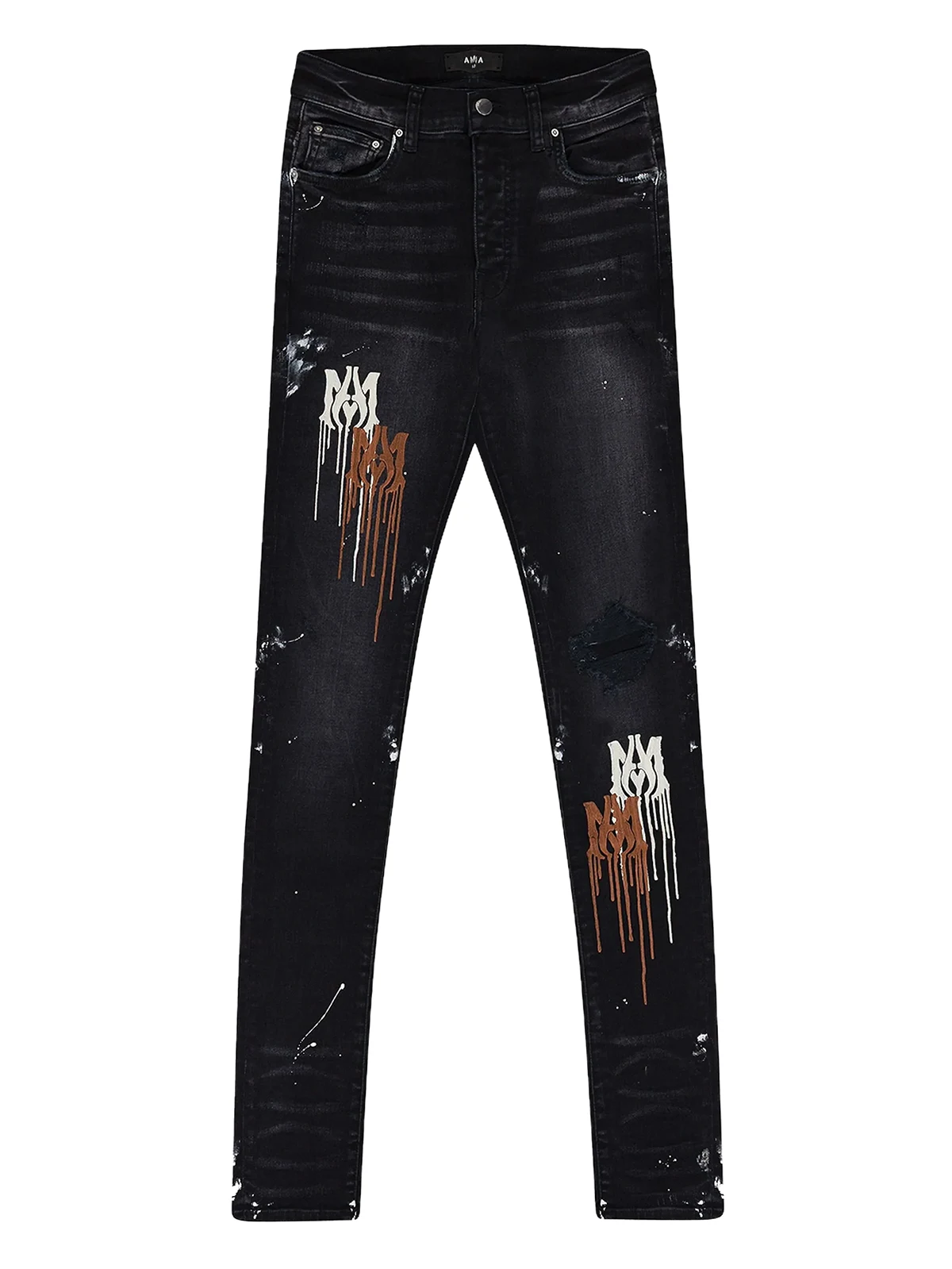 Jeans mit Farbklecks-Print