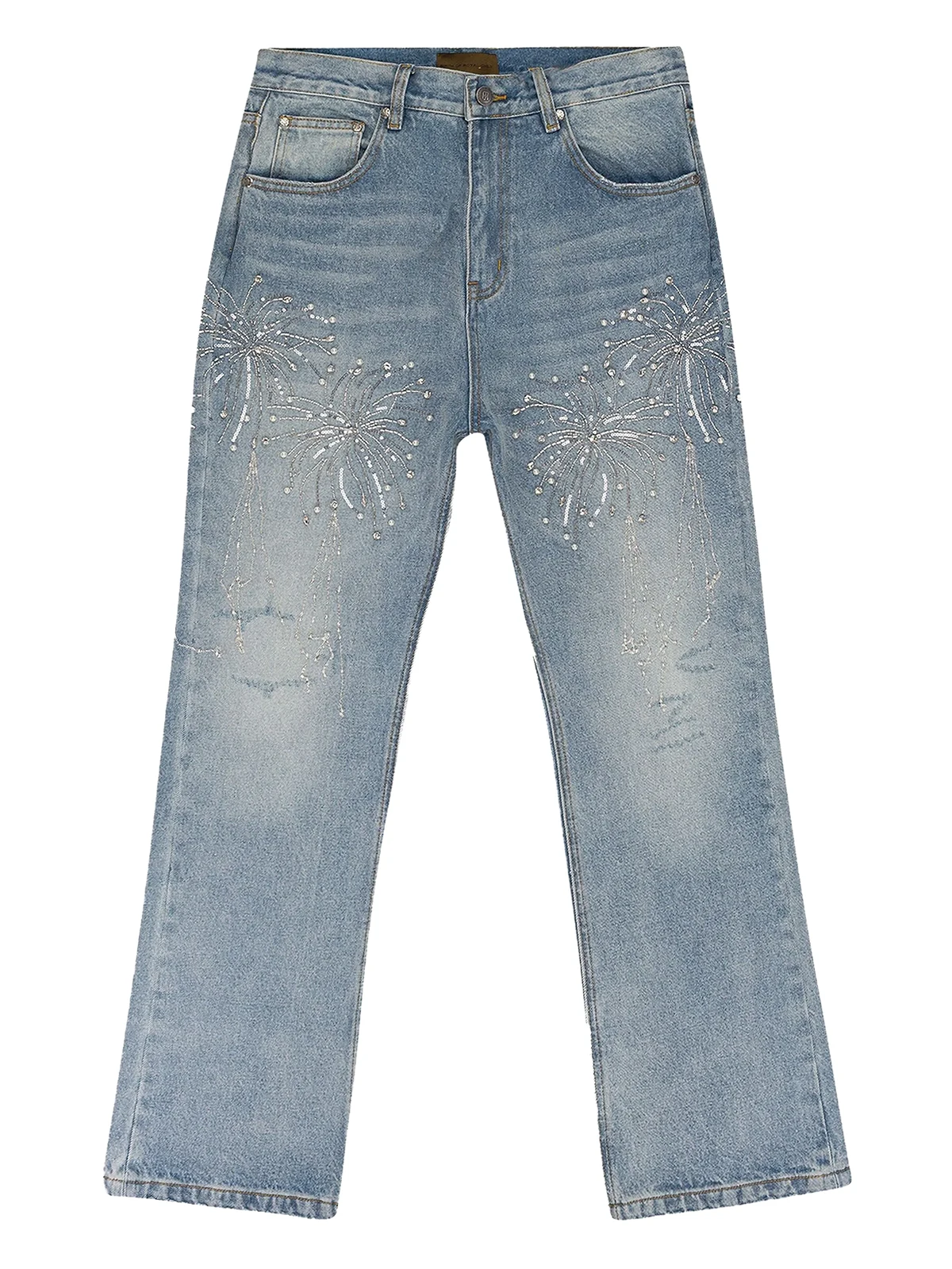 Jeans mit Perlen-Feuerwerk