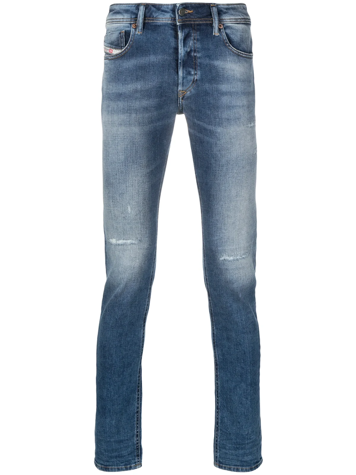 Sleeker mid-rise slim-cut jeans