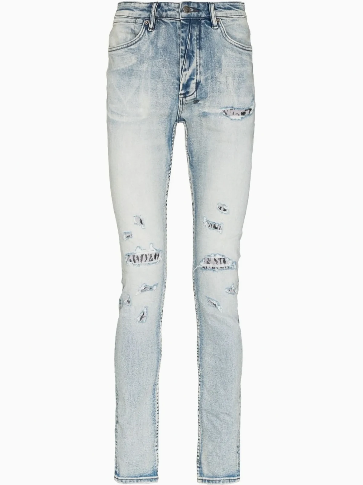 Van Winkle Fire Patch Punk Blu skinny jeans