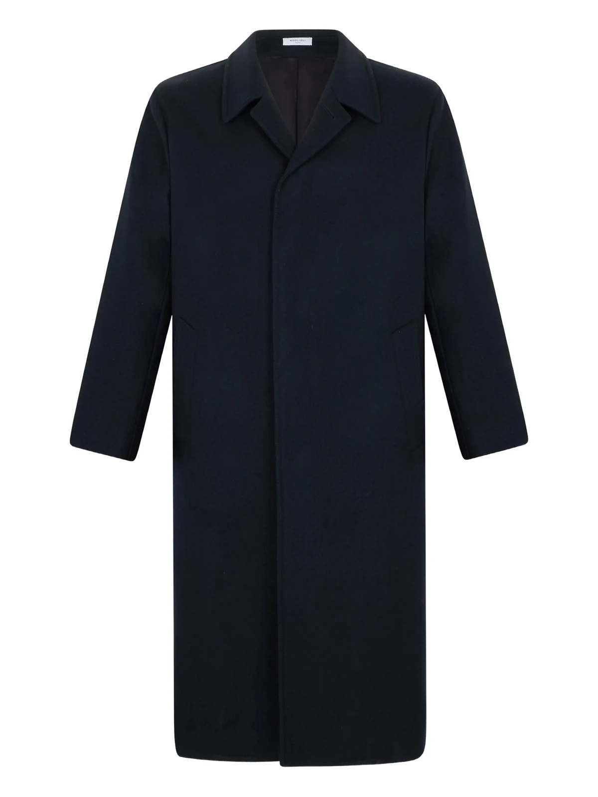 single-breasted wool-blend coat