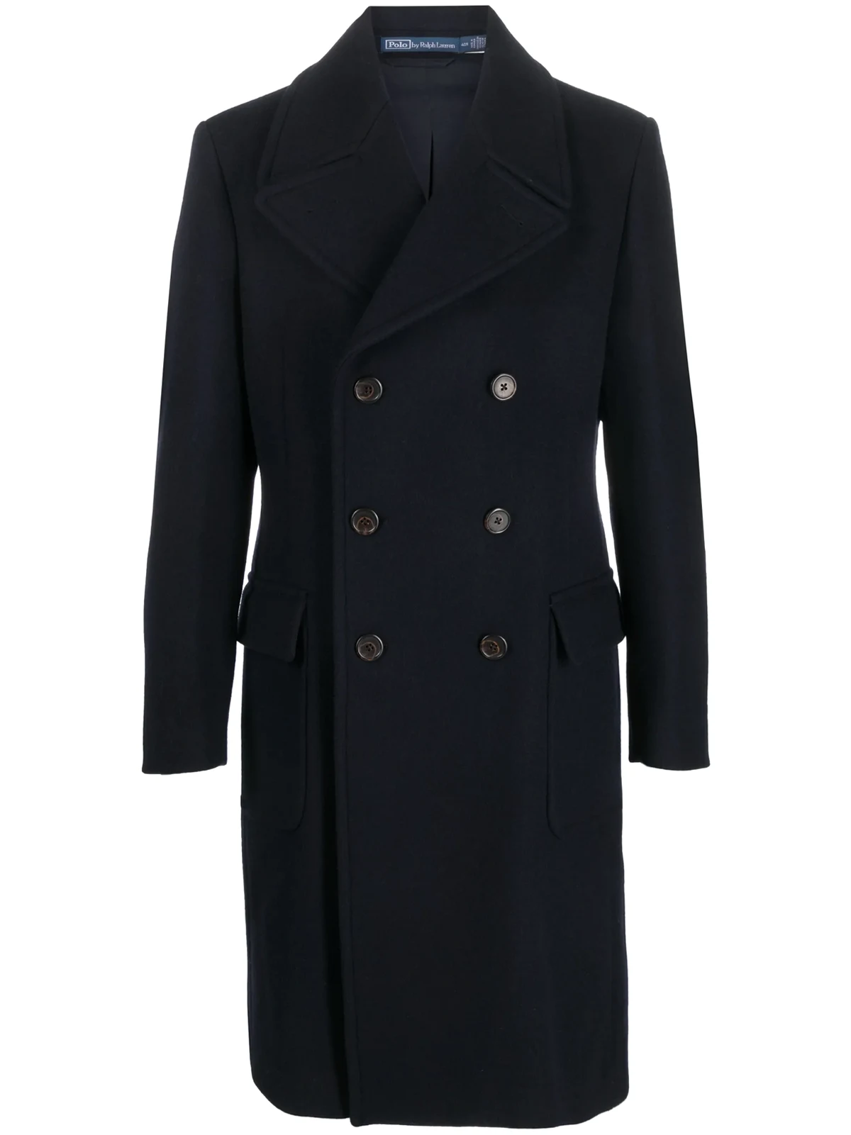 double-breasted wool-blend coat