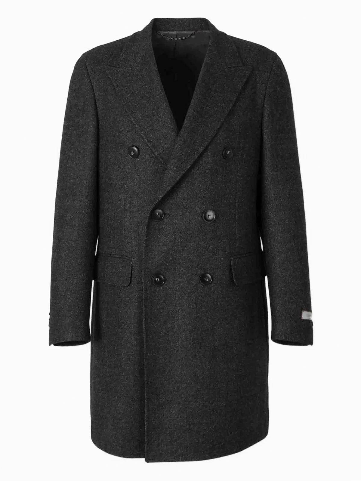 buttoned double breasted coat