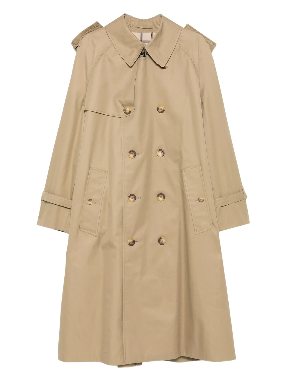 double-breasted buttoned trench coat