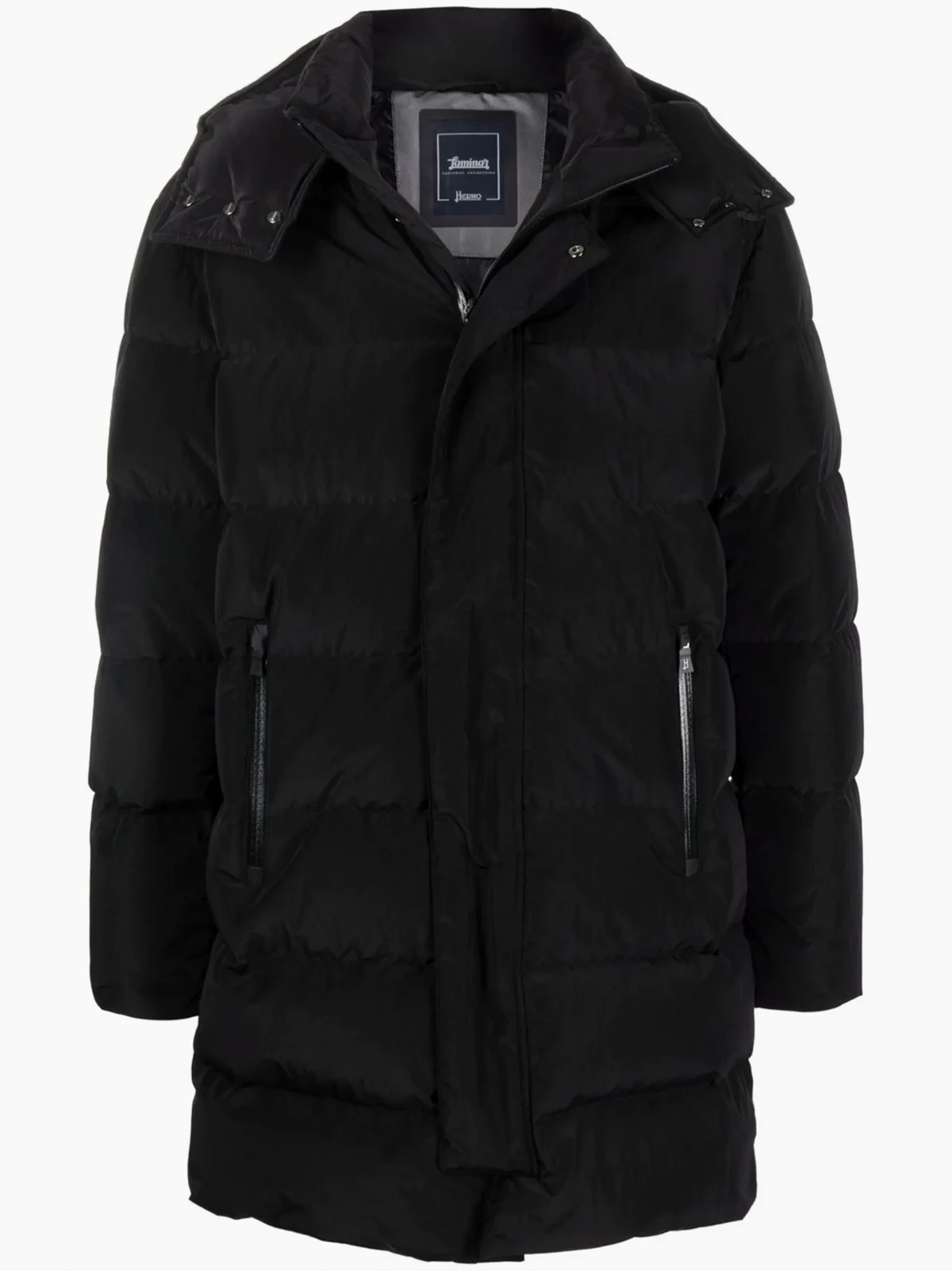 quilted-finish down parka