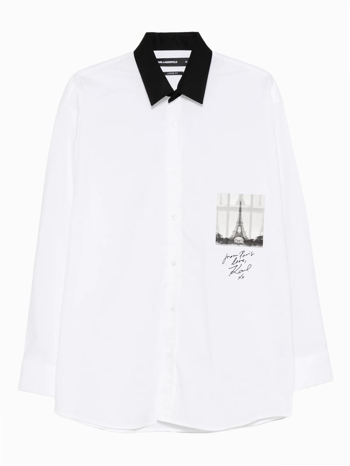contrast collar graphic shirt