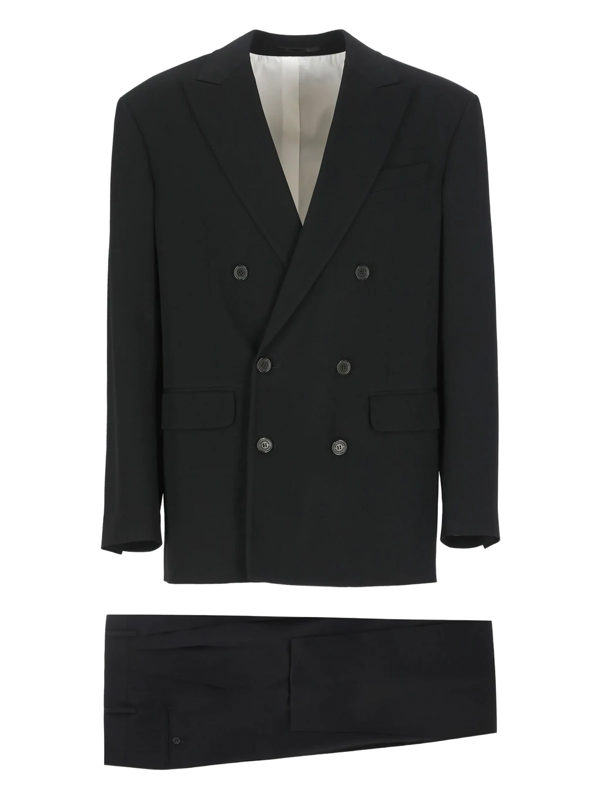 double-breasted peak-lapel suit